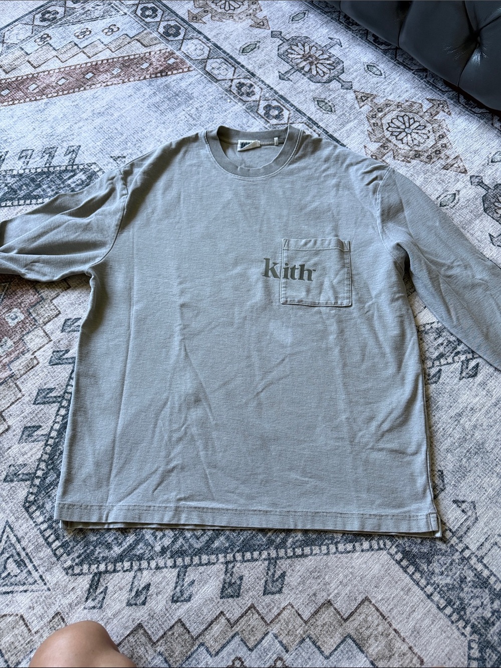 Kith Olive Green Long Sleeve Pocket Tee